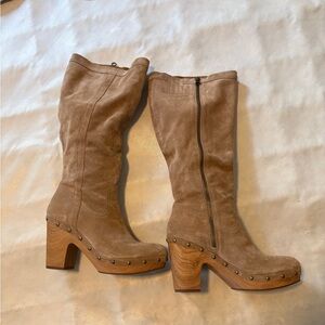 Kork-Ease Dambry Knee Brown Suede Heeled Boots
